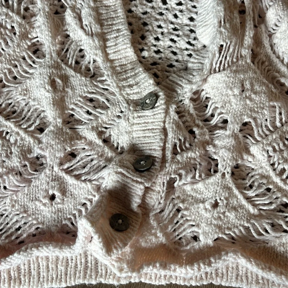 Free people long sleeve crochet crop top